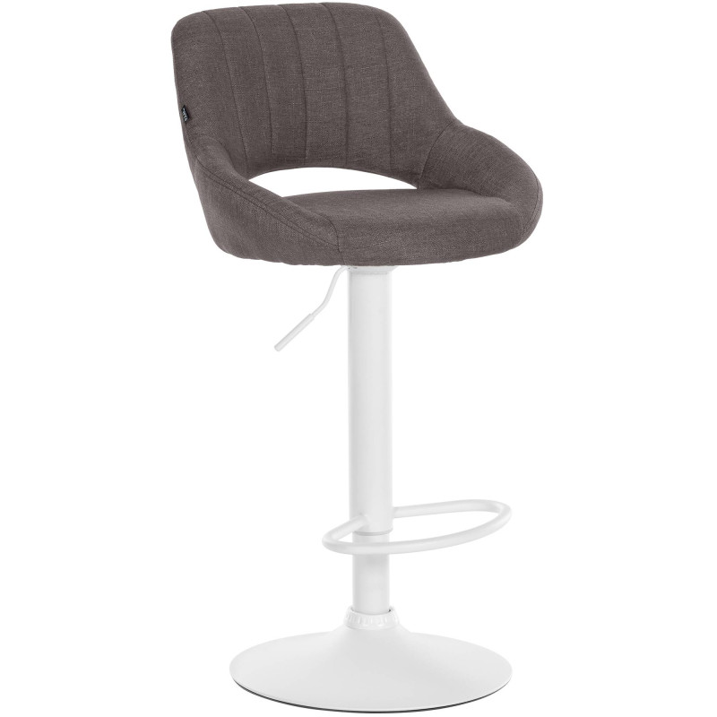 Tabouret de bar Milet, tissu blanc gris foncé