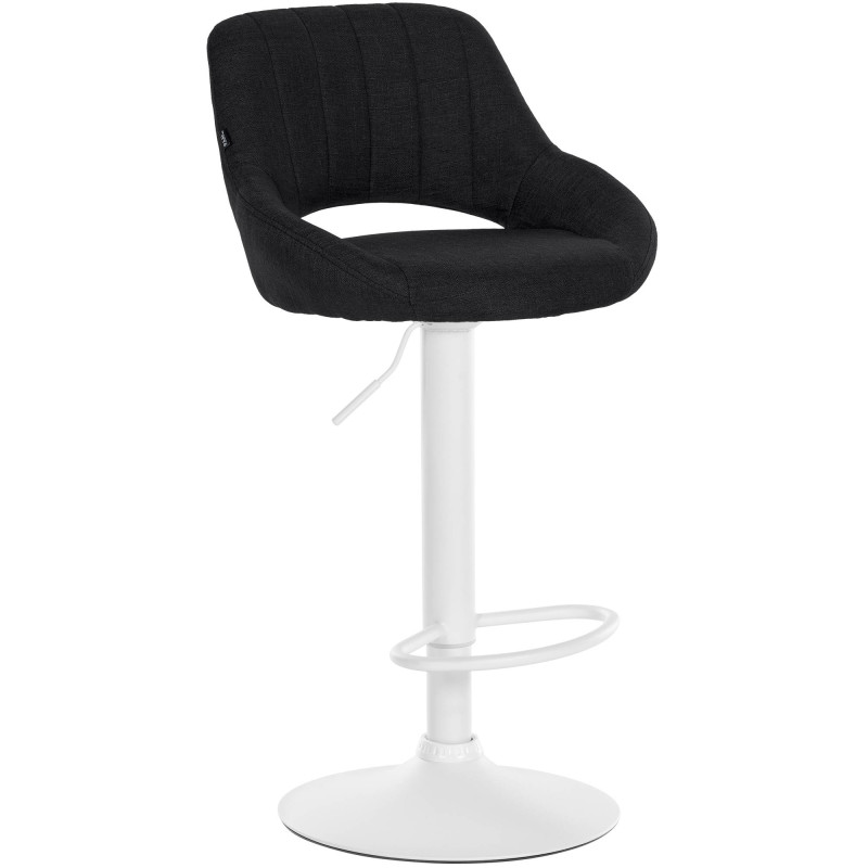 Tabouret de bar Milet, tissu blanc noir