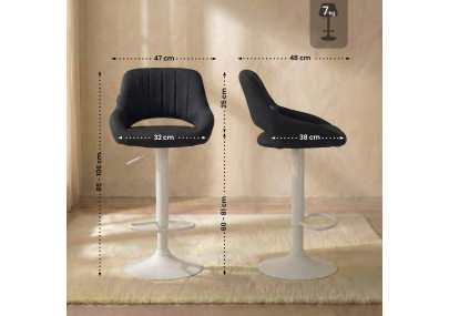 Sgabello Milet Tessuto nero,bianco