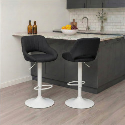 Sgabello Milet Tessuto nero,bianco