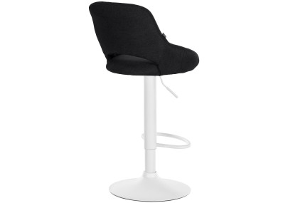 Tabouret de bar Milet, tissu blanc noir