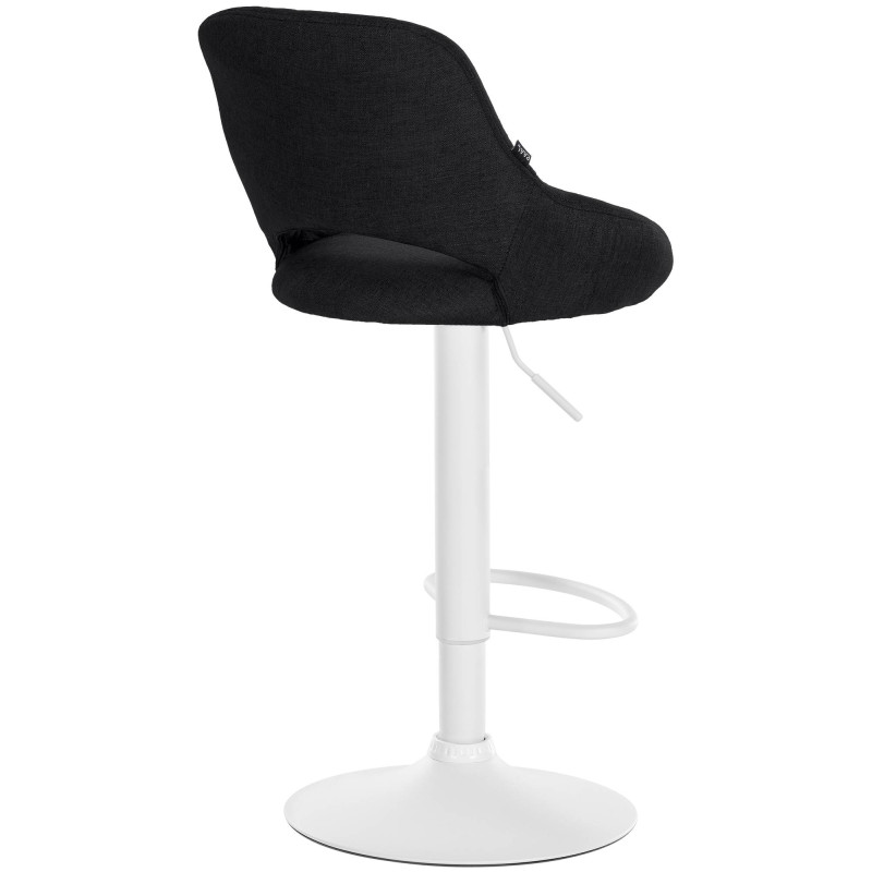 Tabouret de bar Milet, tissu blanc noir