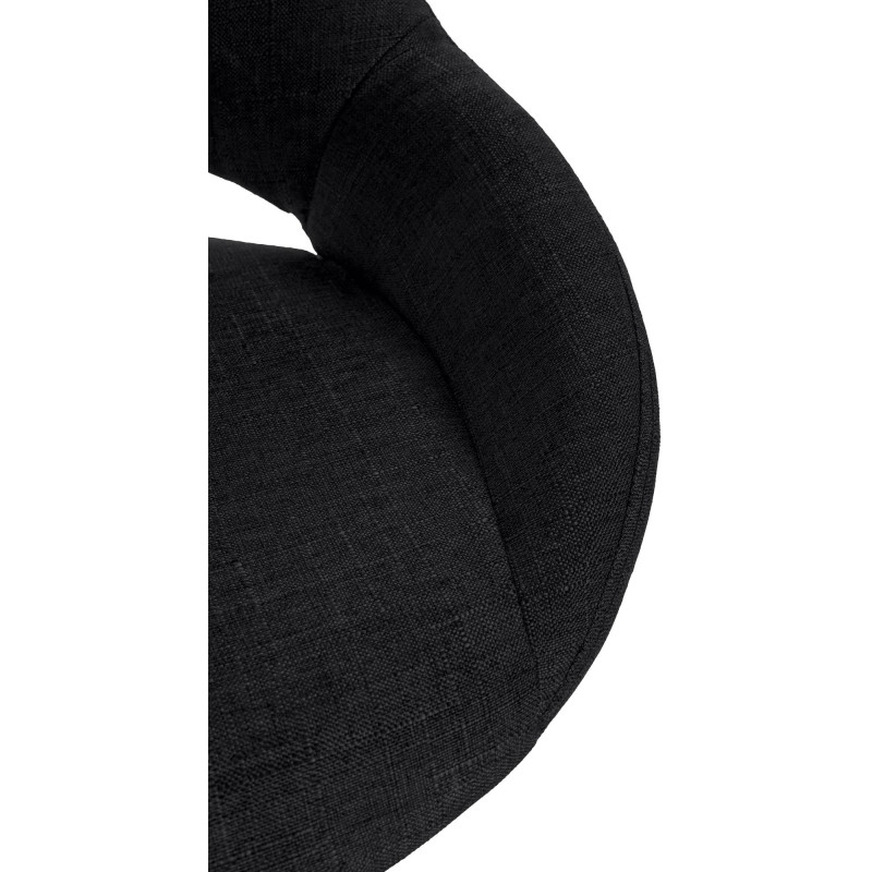 Tabouret de bar Milet, tissu blanc noir