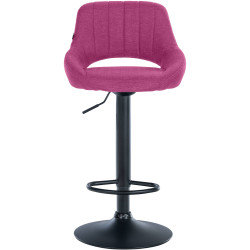 Tabouret de bar Milet, tissu noir violet