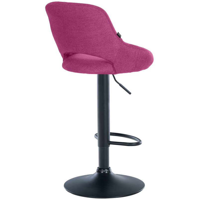 Tabouret de bar Milet, tissu noir violet