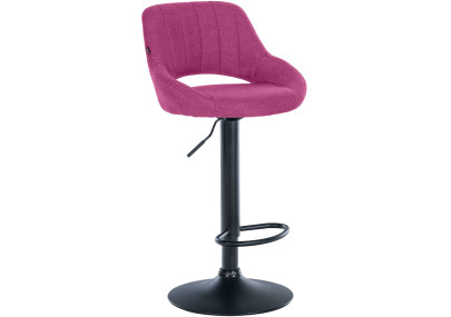 Banqueta de bar Milet, tecido preto e roxo