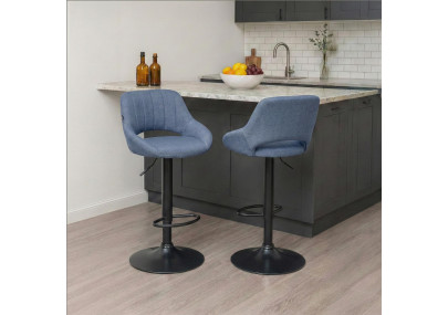 Sgabello Milet Tessuto blu,nero