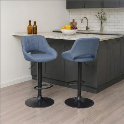 Sgabello Milet Tessuto blu,nero
