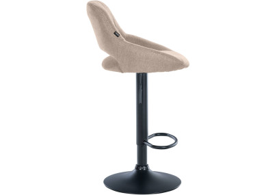 Tabouret de bar Milet, tissu noir taupe