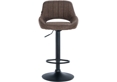 Tabouret de bar Milet, tissu noir brun