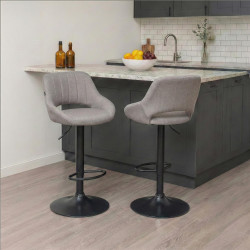 Sgabello Milet Tessuto grigio,nero