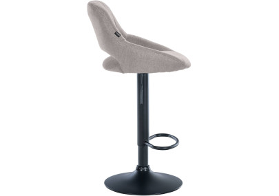 Tabouret de bar Milet, tissu noir gris