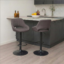 Sgabello Milet Tessuto grigio scuro,nero