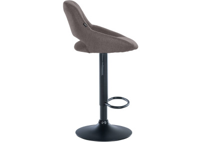 Tabouret de bar Milet, tissu noir gris foncé