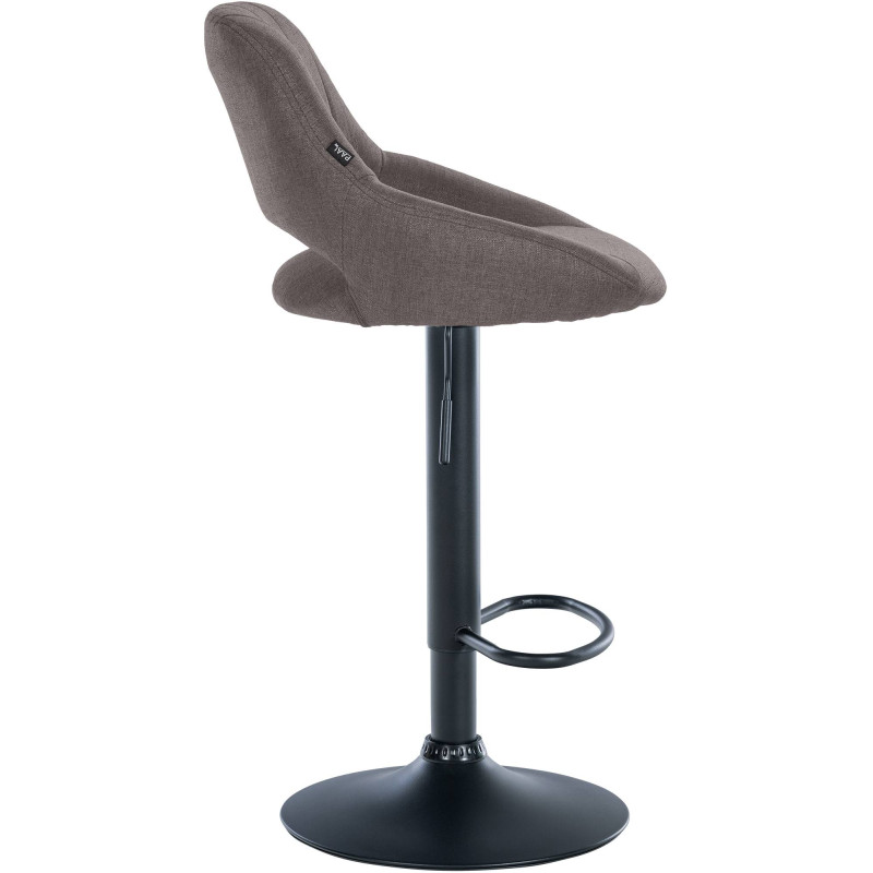 Tabouret de bar Milet, tissu noir gris foncé