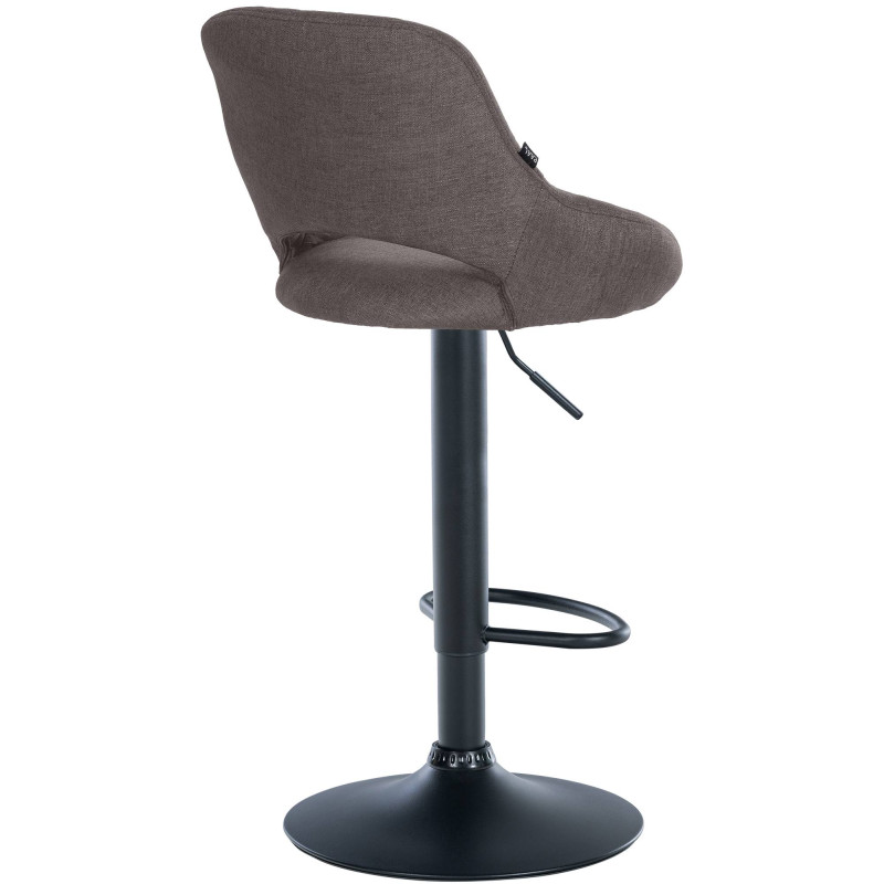 Tabouret de bar Milet, tissu noir gris foncé