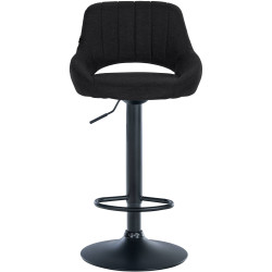 Tabouret de bar Milet, tissu noir noir