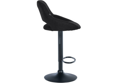 Tabouret de bar Milet, tissu noir noir
