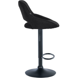 Tabouret de bar Milet, tissu noir noir