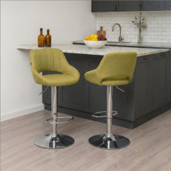 Sgabello Milet Tessuto verde,cromo