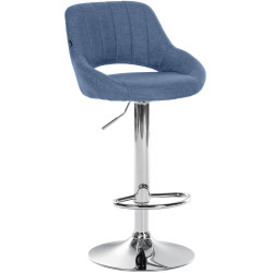 Sgabello Milet Tessuto blu,cromo