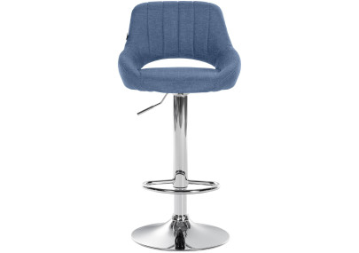 Sgabello Milet Tessuto blu,cromo