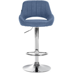 Sgabello Milet Tessuto blu,cromo