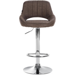 Tabouret de bar Milet, tissu, chrome brun