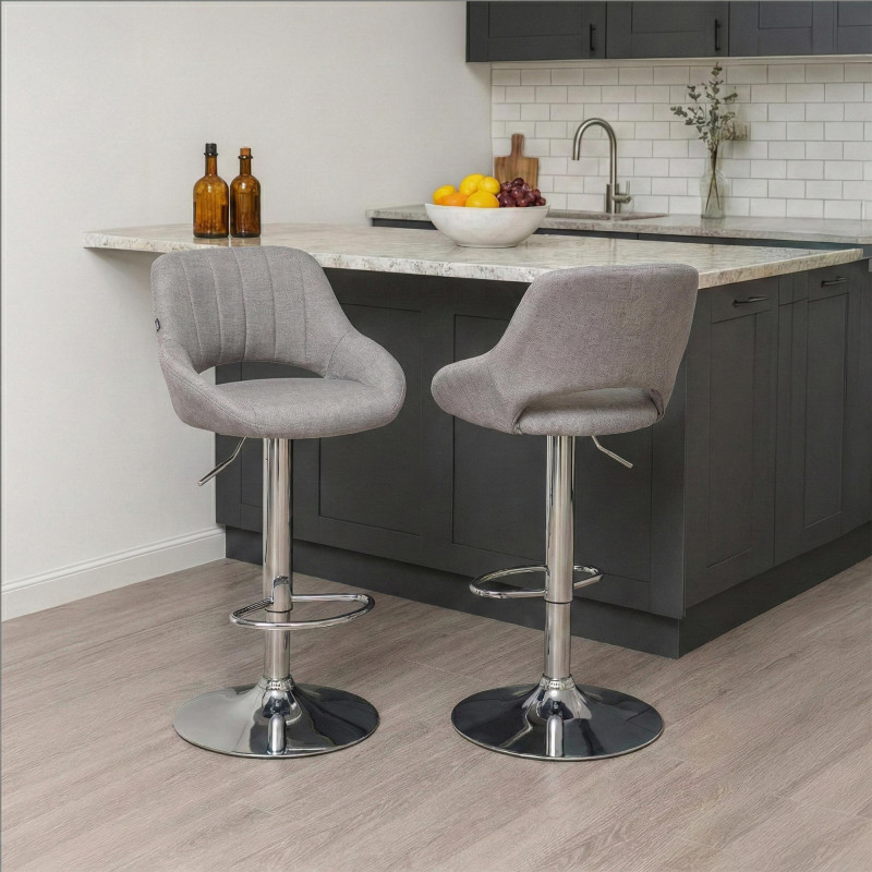 Sgabello Milet Tessuto grigio,cromo