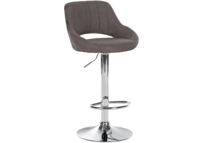 Tabouret de bar Milet, tissu, chrome gris foncé