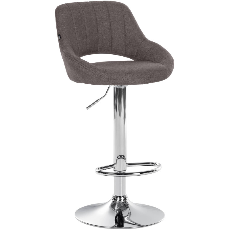 Tabouret de bar Milet, tissu, chrome gris foncé