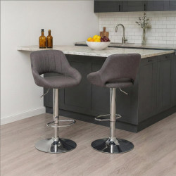 Sgabello Milet Tessuto grigio scuro,cromo