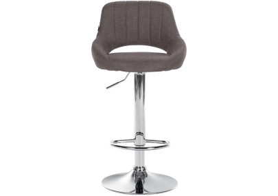 Tabouret de bar Milet, tissu, chrome gris foncé