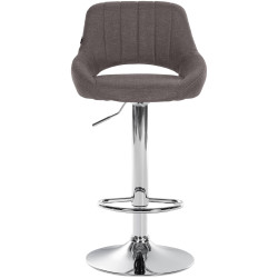 Tabouret de bar Milet, tissu, chrome gris foncé
