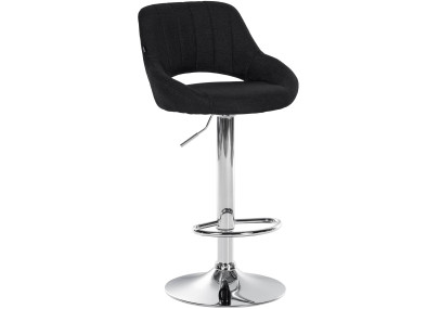 Sgabello Milet Tessuto nero,cromo