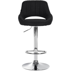 Sgabello Milet Tessuto nero,cromo