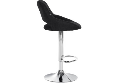 Sgabello Milet Tessuto nero,cromo