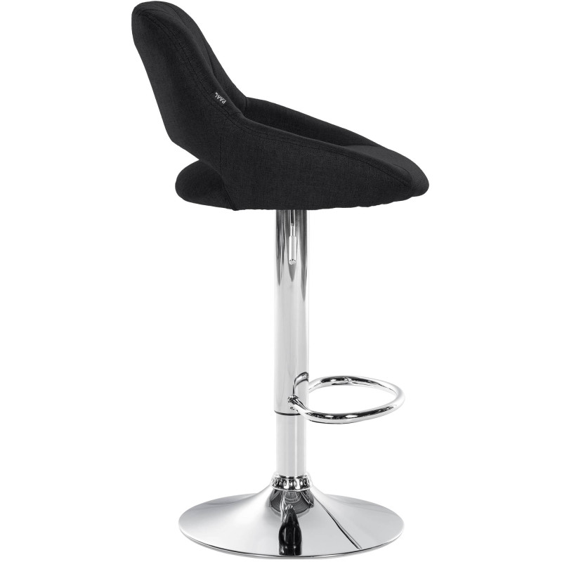 Sgabello Milet Tessuto nero,cromo