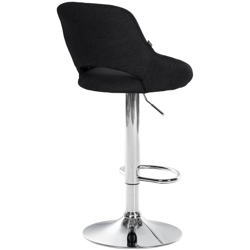 Sgabello Milet Tessuto nero,cromo