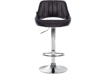 Tabouret de bar Milet, similicuir, chromé brun