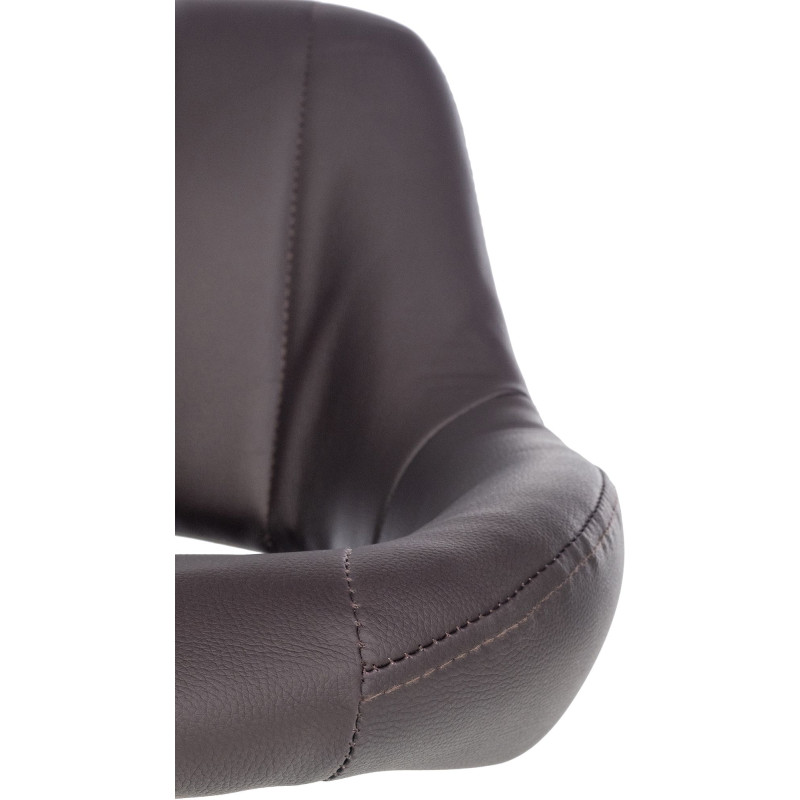 Tabouret de bar Milet, similicuir, chromé brun