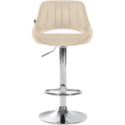 Sgabello da bar Milet, similpelle, cromato, crema