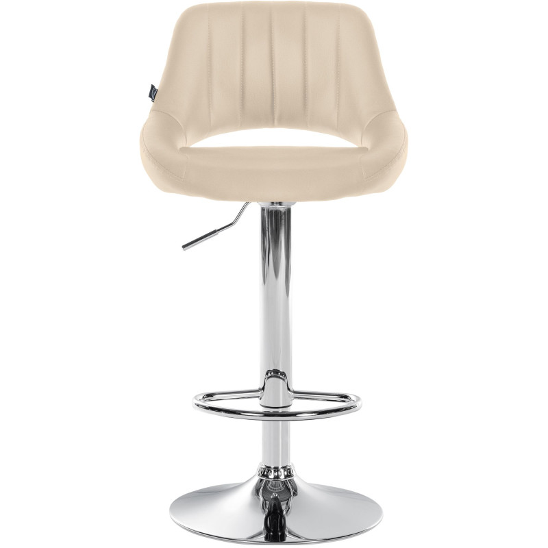 Sgabello da bar Milet, similpelle, cromato, crema