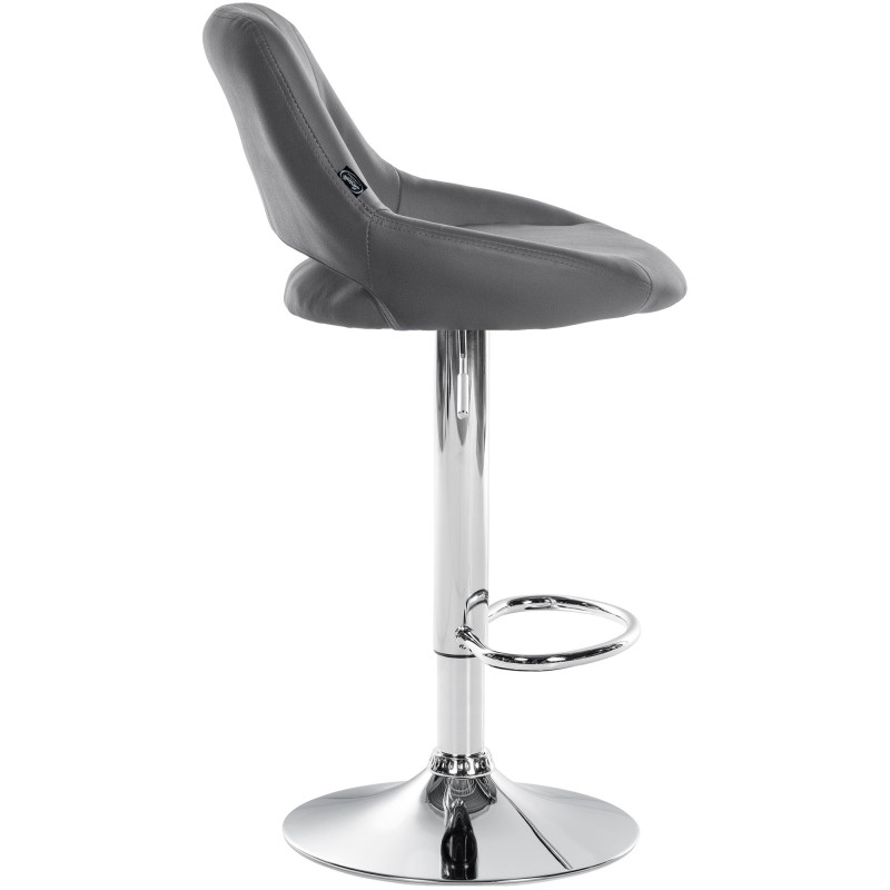 Tabouret de bar Milet, similicuir, chromé gris
