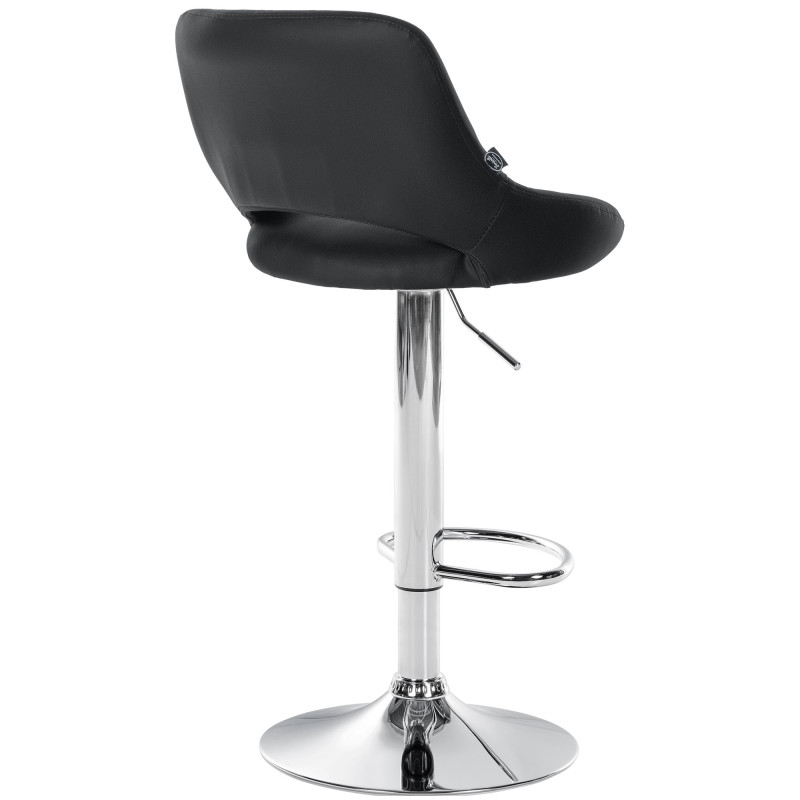 Tabouret de bar Milet, similicuir, chromé noir