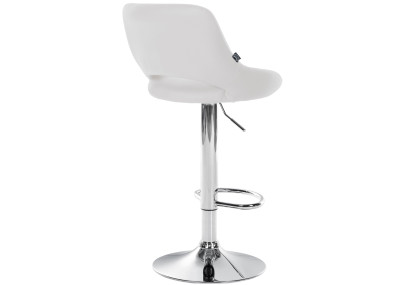 Tabouret de bar Milet, similicuir, chromé blanc