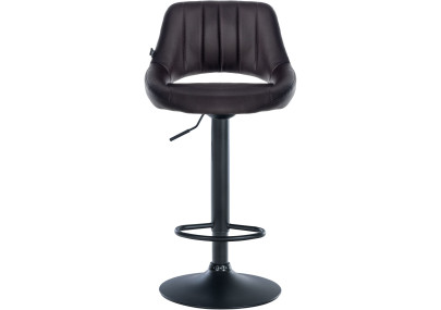 Taburete de bar Milet, imitación de cuero, negro/marrón