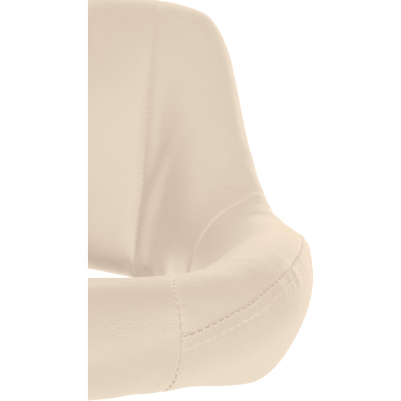 Banqueta de bar Milet, em couro sintético, preta e creme.