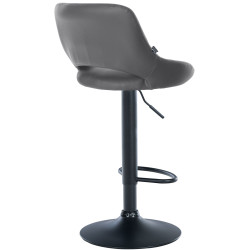 Tabouret de bar Milet, similicuir noir gris
