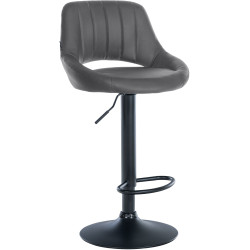 Sgabello da bar Milet, similpelle, nero/grigio